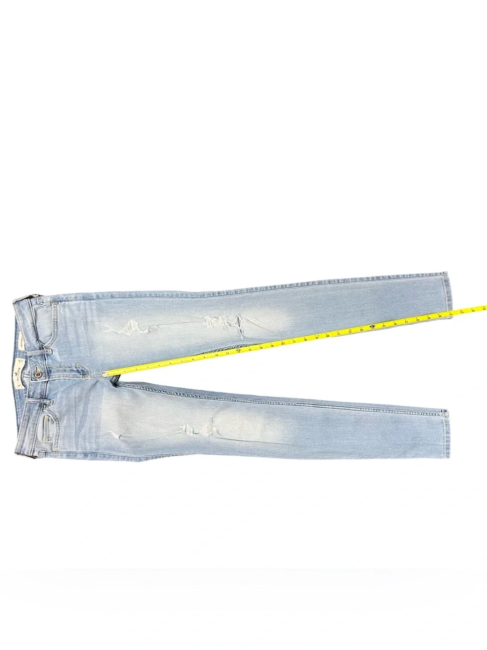 Hollister Women's Low Rise Super Skinny Jeans Light Wash Distressed Size W26 L32